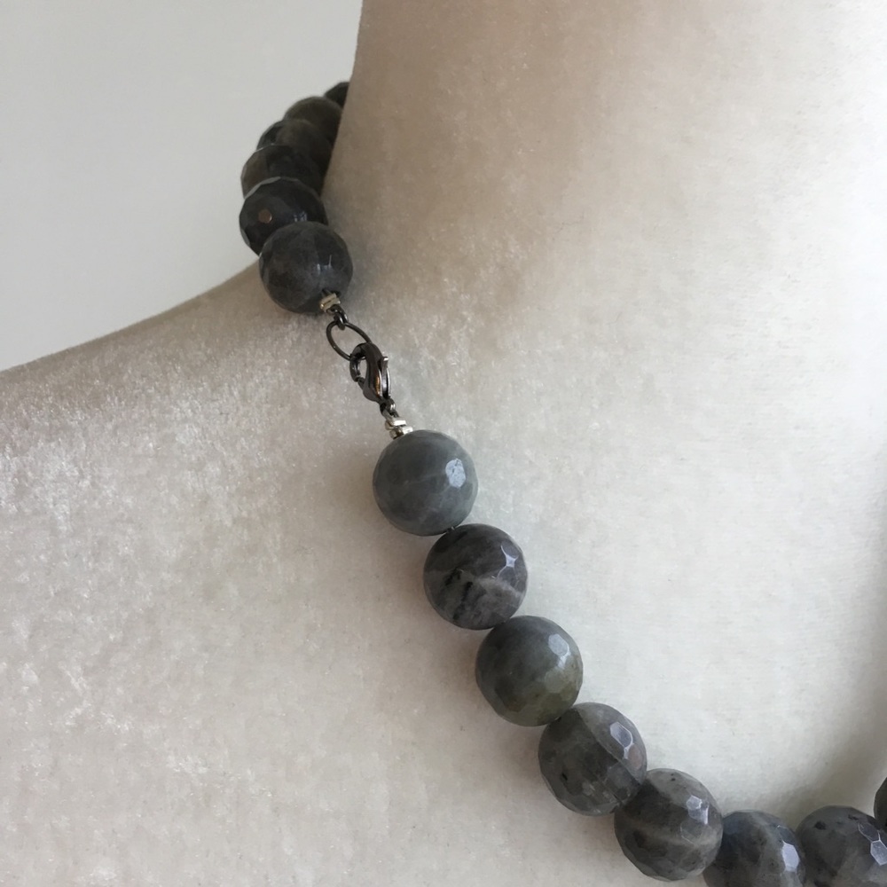 Statement Necklace Labradorite Gemstone Agate Slab - image 6